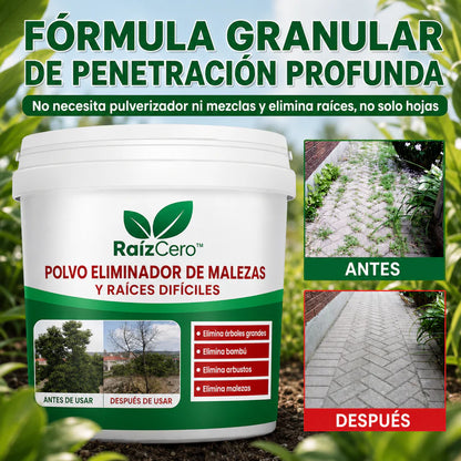 RaizCero Polvo Eliminador De Malezas y Raices Dificiles